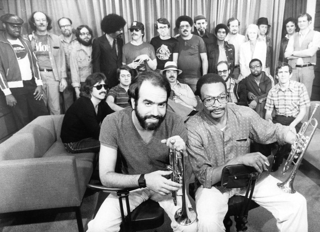 The 1981 Summer Jazz Clinics Faculty with Randy Brecker and Woody Shaw at front