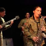 Erin Logan performing saxophone with the Australian Army Band