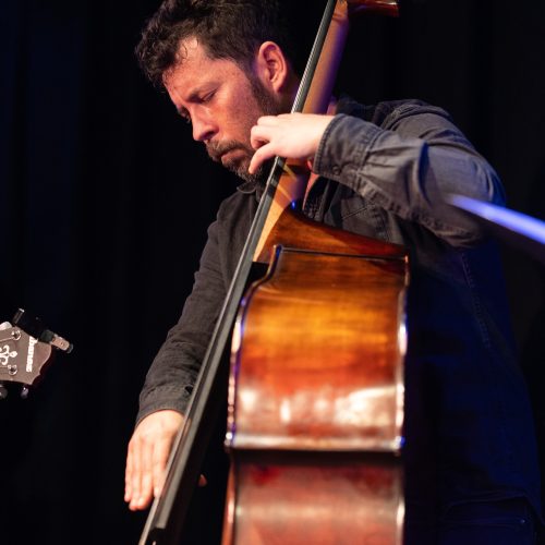 Nick Quigley playing double bass