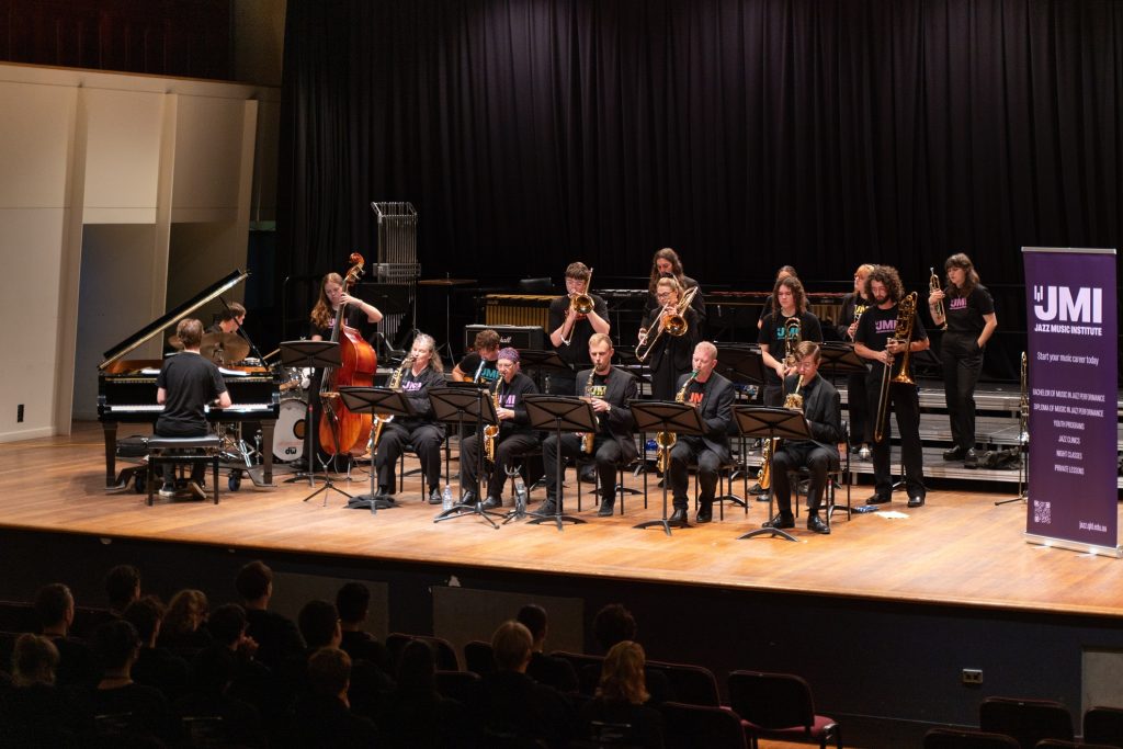 JMI Jazz Orchestra performing on stage