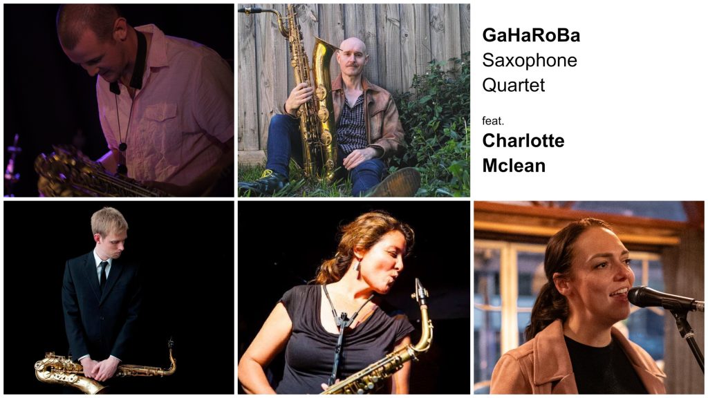 Andrew Garton and four saxophones